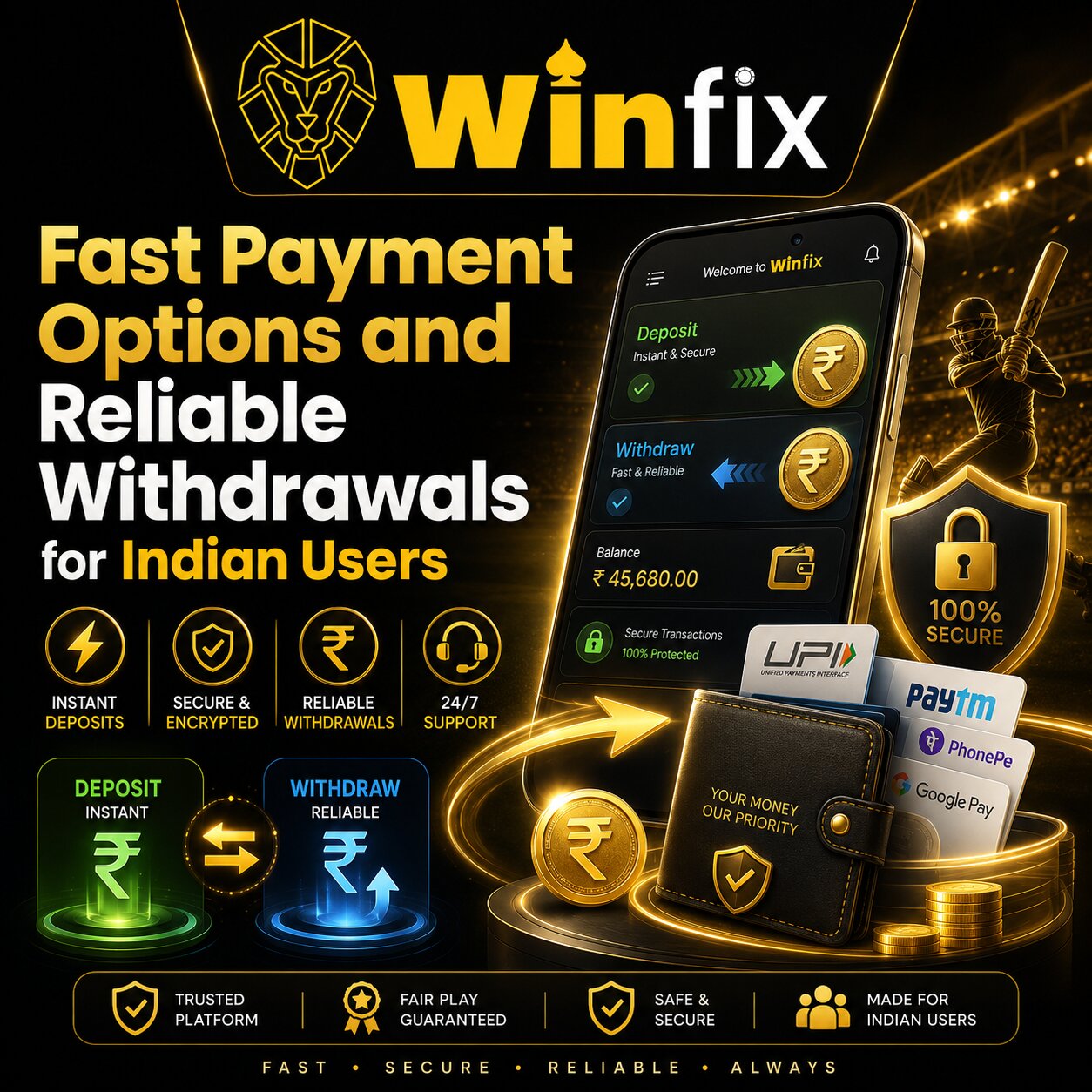 Fast Payment Options and Reliable Withdrawals for Indian Users